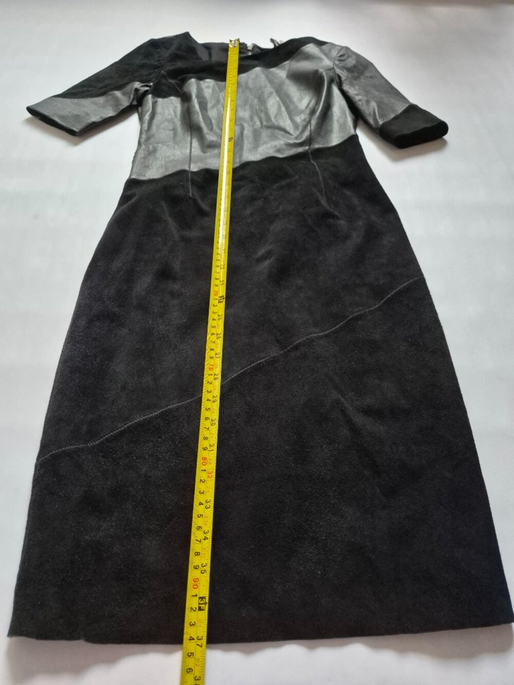 New Elie Tahari Black Suede & Leather Dress Size 0 - Picture 9 of 15